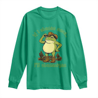 Funny Cowboy Frog Western Meme Long Sleeve Shirt If I Shenan Once I Will Shenanigan
