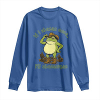 Funny Cowboy Frog Western Meme Long Sleeve Shirt If I Shenan Once I Will Shenanigan