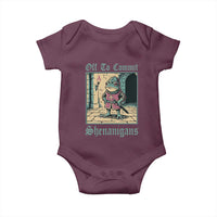 Funny Medieval Frog Knight Fantasy RPG Meme Baby Onesie Off To Commit Shenanigans