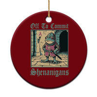 Funny Medieval Frog Knight Fantasy RPG Meme Ceramic Ornament Off To Commit Shenanigans