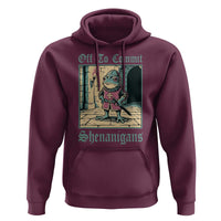 Funny Medieval Frog Knight Fantasy RPG Meme Hoodie Off To Commit Shenanigans
