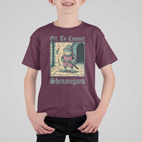 Funny Medieval Frog Knight Fantasy RPG Meme T Shirt For Kid Off To Commit Shenanigans