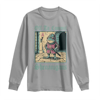 Funny Medieval Frog Knight Fantasy RPG Meme Long Sleeve Shirt Off To Commit Shenanigans