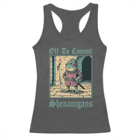 Funny Medieval Frog Knight Fantasy RPG Meme Racerback Tank Top Off To Commit Shenanigans
