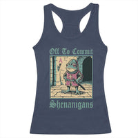 Funny Medieval Frog Knight Fantasy RPG Meme Racerback Tank Top Off To Commit Shenanigans