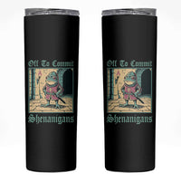 Funny Medieval Frog Knight Fantasy RPG Meme Skinny Tumbler Off To Commit Shenanigans