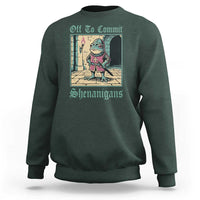 Funny Medieval Frog Knight Fantasy RPG Meme Sweatshirt Off To Commit Shenanigans