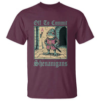 Funny Medieval Frog Knight Fantasy RPG Meme T Shirt Off To Commit Shenanigans