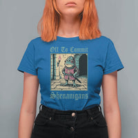 Funny Medieval Frog Knight Fantasy RPG Meme T Shirt For Women Off To Commit Shenanigans