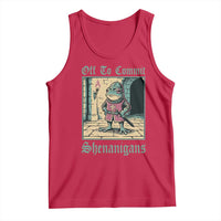 Funny Medieval Frog Knight Fantasy RPG Meme Tank Top Off To Commit Shenanigans