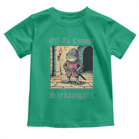 Funny Medieval Frog Knight Fantasy RPG Meme Toddler T Shirt Off To Commit Shenanigans