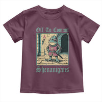 Funny Medieval Frog Knight Fantasy RPG Meme Toddler T Shirt Off To Commit Shenanigans