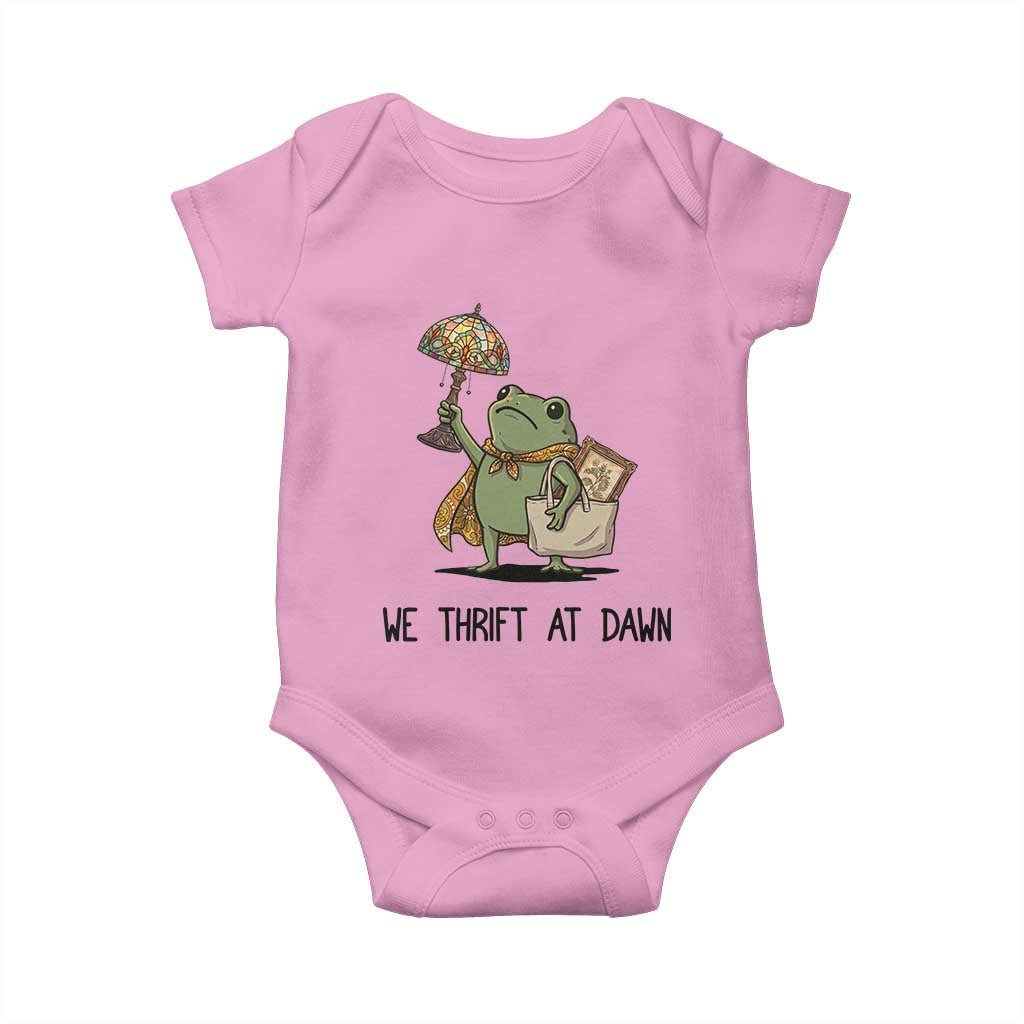 Funny Thrifting Frog Vintage Antique Hunter Baby Onesie We Thrift At Dawn Humor