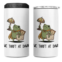 Funny Thrifting Frog Vintage Antique Hunter 4 in 1 Can Cooler Tumbler We Thrift At Dawn Humor