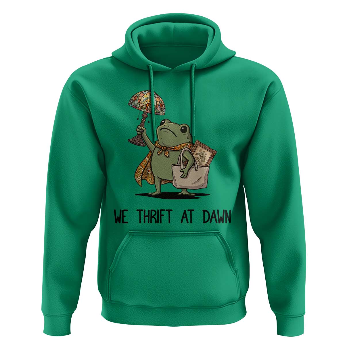 Funny Thrifting Frog Vintage Antique Hunter Hoodie We Thrift At Dawn Humor