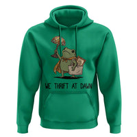 Funny Thrifting Frog Vintage Antique Hunter Hoodie We Thrift At Dawn Humor