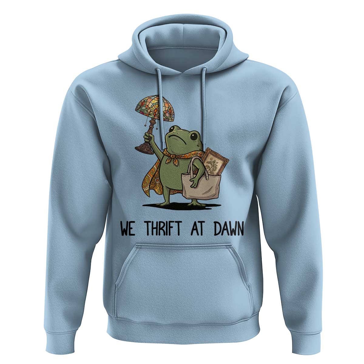 Funny Thrifting Frog Vintage Antique Hunter Hoodie We Thrift At Dawn Humor