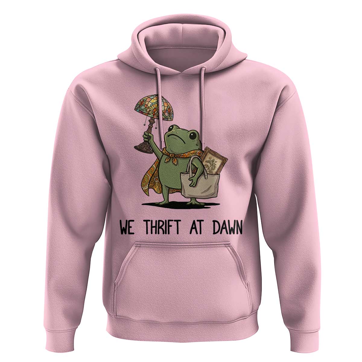 Funny Thrifting Frog Vintage Antique Hunter Hoodie We Thrift At Dawn Humor