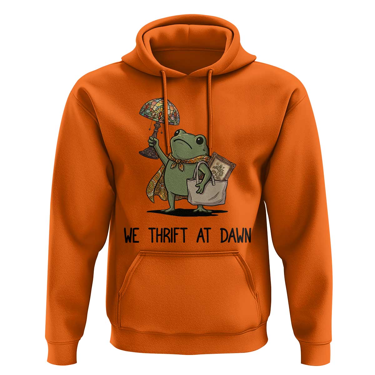 Funny Thrifting Frog Vintage Antique Hunter Hoodie We Thrift At Dawn Humor
