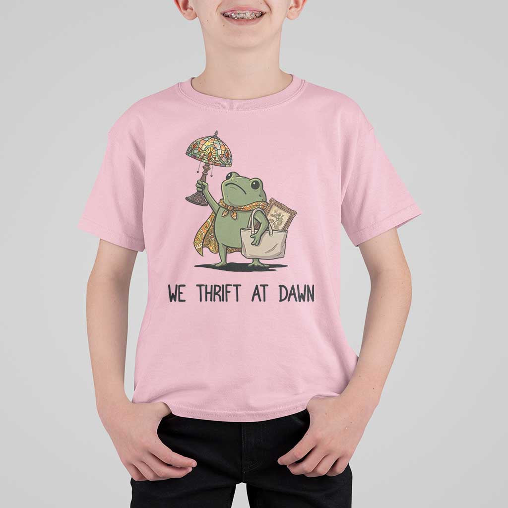 Funny Thrifting Frog Vintage Antique Hunter T Shirt For Kid We Thrift At Dawn Humor