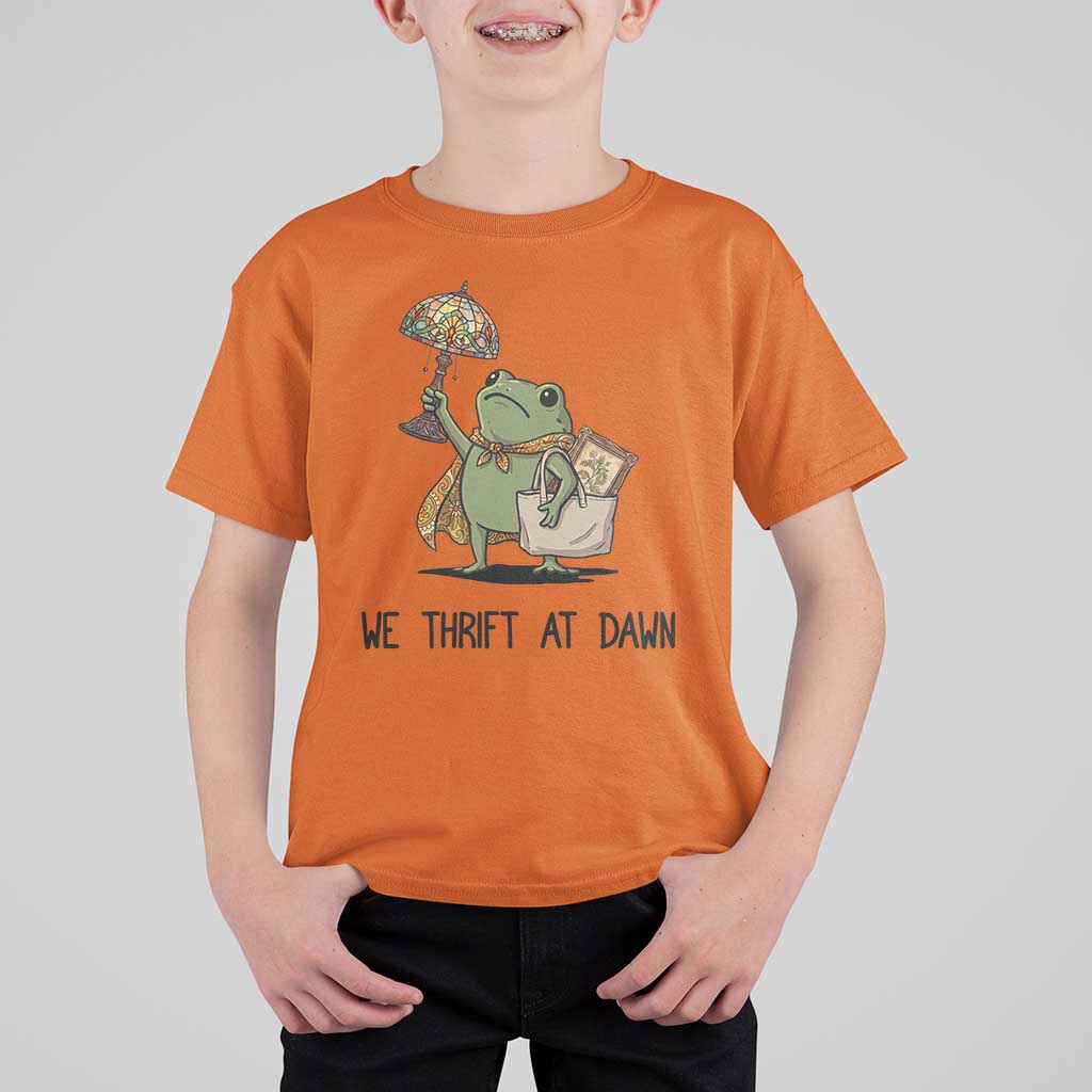 Funny Thrifting Frog Vintage Antique Hunter T Shirt For Kid We Thrift At Dawn Humor