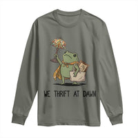 Funny Thrifting Frog Vintage Antique Hunter Long Sleeve Shirt We Thrift At Dawn Humor