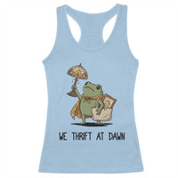 Funny Thrifting Frog Vintage Antique Hunter Racerback Tank Top We Thrift At Dawn Humor