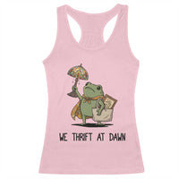 Funny Thrifting Frog Vintage Antique Hunter Racerback Tank Top We Thrift At Dawn Humor