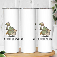 Funny Thrifting Frog Vintage Antique Hunter Skinny Tumbler We Thrift At Dawn Humor