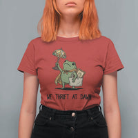 Funny Thrifting Frog Vintage Antique Hunter T Shirt For Women We Thrift At Dawn Humor