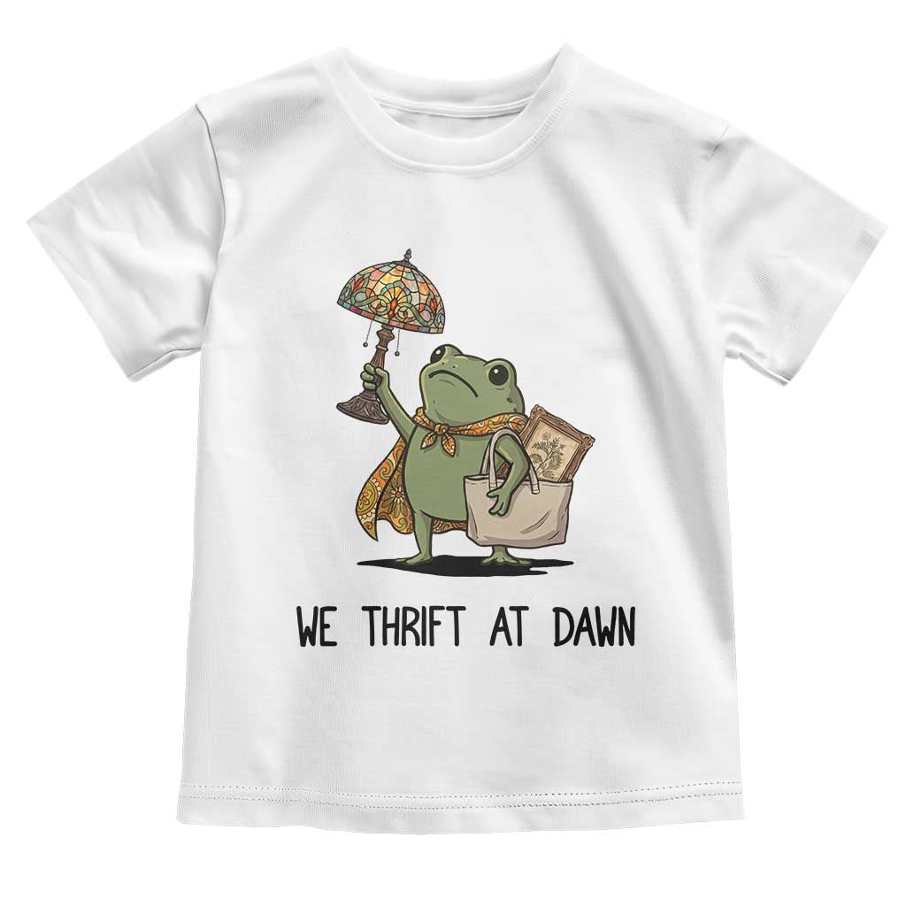 Funny Thrifting Frog Vintage Antique Hunter Toddler T Shirt We Thrift At Dawn Humor