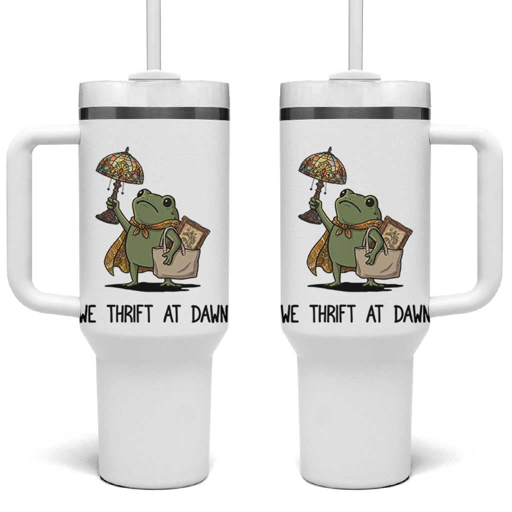Funny Thrifting Frog Vintage Antique Hunter Tumbler With Handle We Thrift At Dawn Humor
