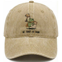 Funny Thrifting Frog Vintage Antique Hunter Washed Cotton Baseball Cap We Thrift At Dawn Humor