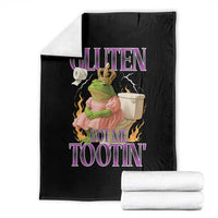 Funny Gluten Free Frog Princess Toilet Meme Throw Blanket Gluten Got Me Tootin