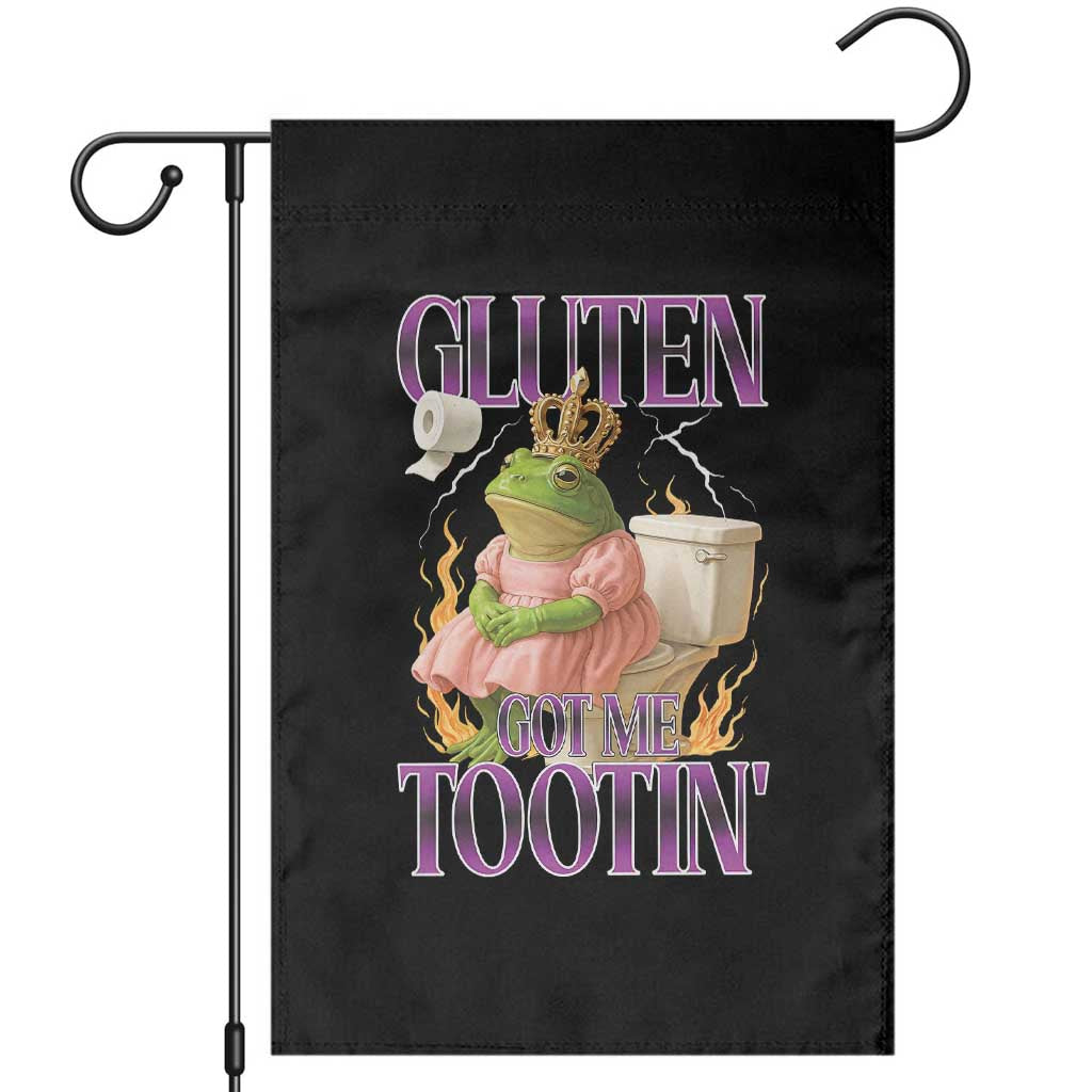 Funny Gluten Free Frog Princess Toilet Meme Garden Flag Gluten Got Me Tootin