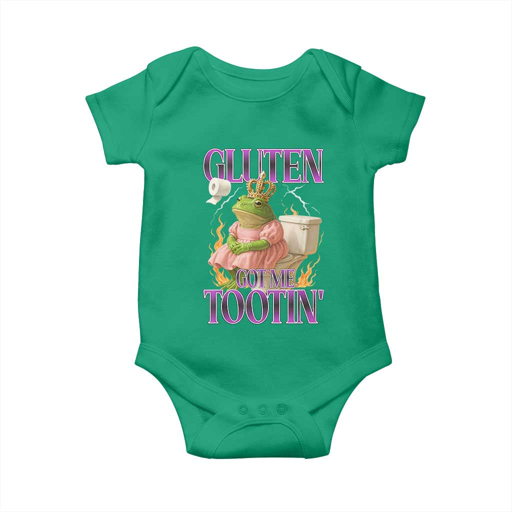 Funny Gluten Free Frog Princess Toilet Meme Baby Onesie Gluten Got Me Tootin