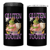 Funny Gluten Free Frog Princess Toilet Meme 4 in 1 Can Cooler Tumbler Gluten Got Me Tootin