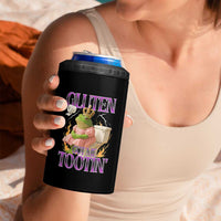 Funny Gluten Free Frog Princess Toilet Meme 4 in 1 Can Cooler Tumbler Gluten Got Me Tootin