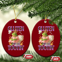 Funny Gluten Free Frog Princess Toilet Meme Ceramic Ornament Gluten Got Me Tootin