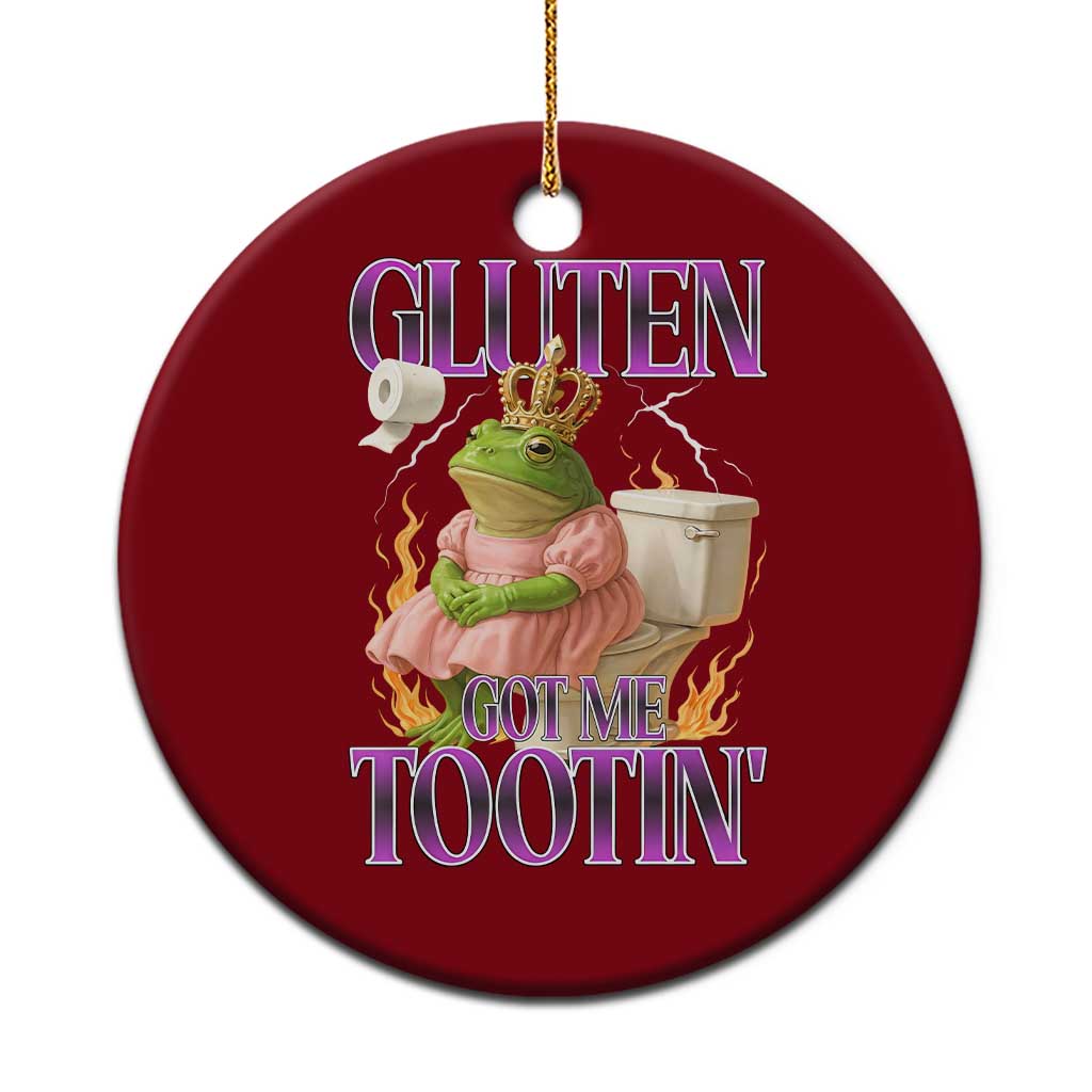 Funny Gluten Free Frog Princess Toilet Meme Ceramic Ornament Gluten Got Me Tootin