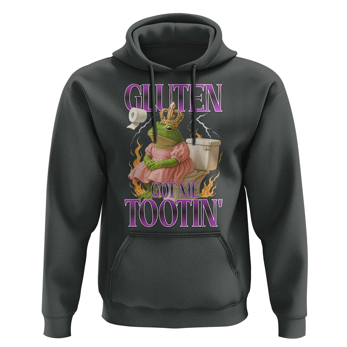 Funny Gluten Free Frog Princess Toilet Meme Hoodie Gluten Got Me Tootin