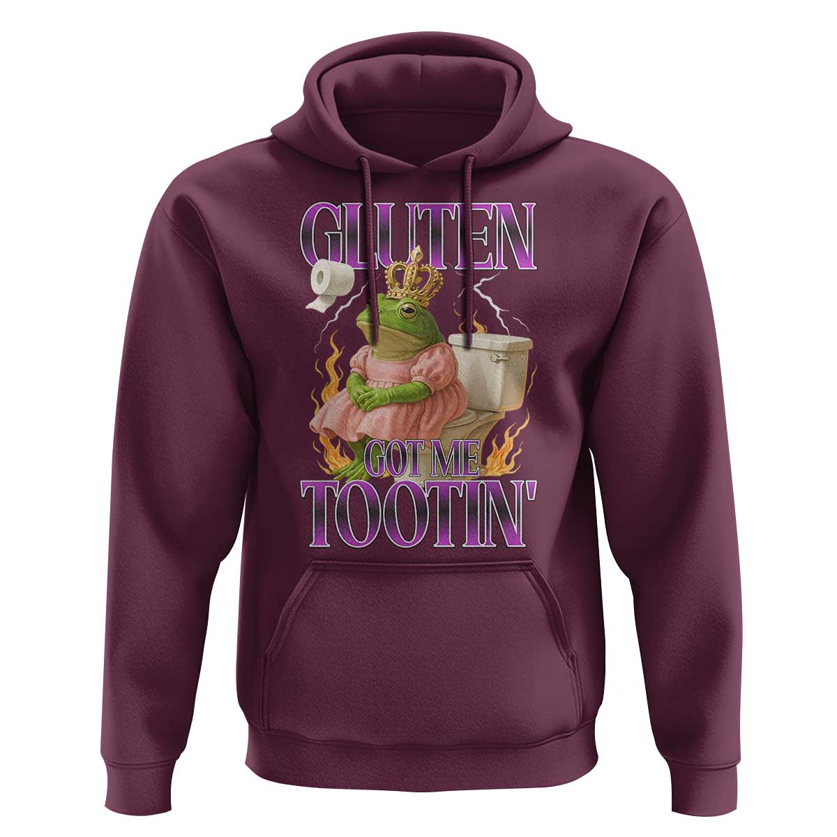 Funny Gluten Free Frog Princess Toilet Meme Hoodie Gluten Got Me Tootin