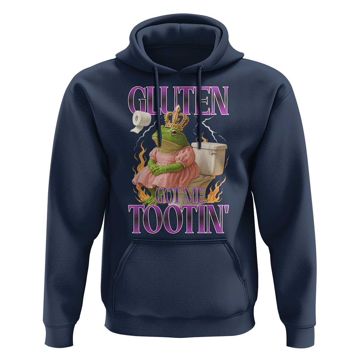 Funny Gluten Free Frog Princess Toilet Meme Hoodie Gluten Got Me Tootin