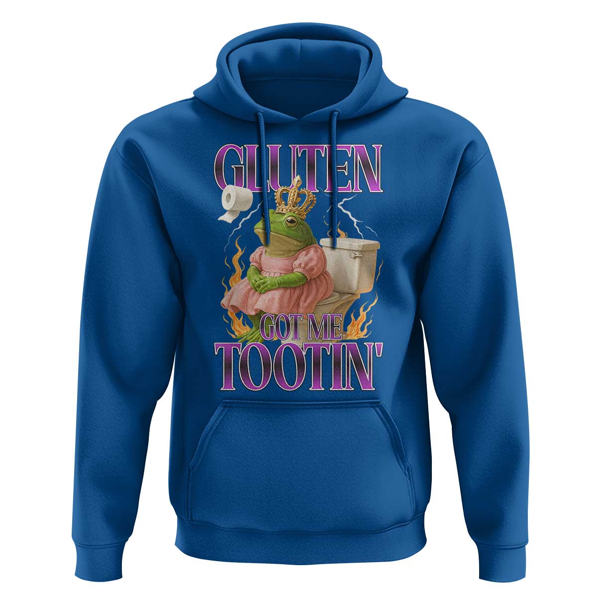 Funny Gluten Free Frog Princess Toilet Meme Hoodie Gluten Got Me Tootin