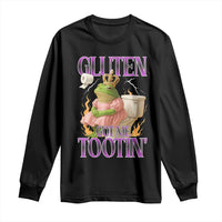 Funny Gluten Free Frog Princess Toilet Meme Long Sleeve Shirt Gluten Got Me Tootin