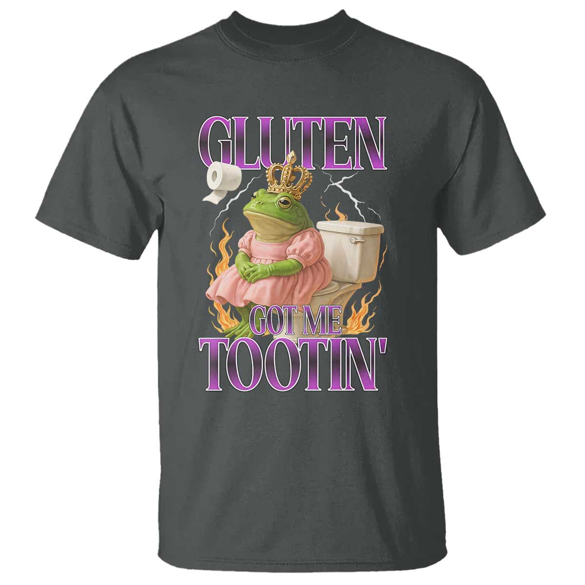 Funny Gluten Free Frog Princess Toilet Meme T Shirt Gluten Got Me Tootin