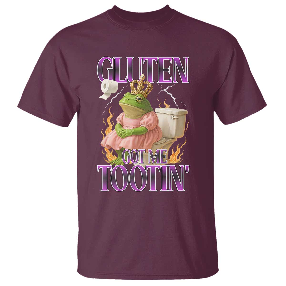 Funny Gluten Free Frog Princess Toilet Meme T Shirt Gluten Got Me Tootin