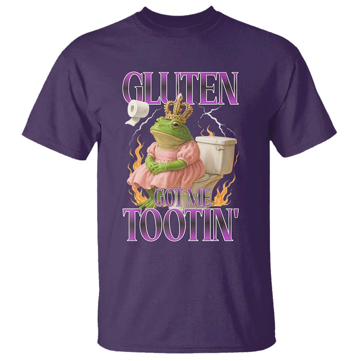 Funny Gluten Free Frog Princess Toilet Meme T Shirt Gluten Got Me Tootin