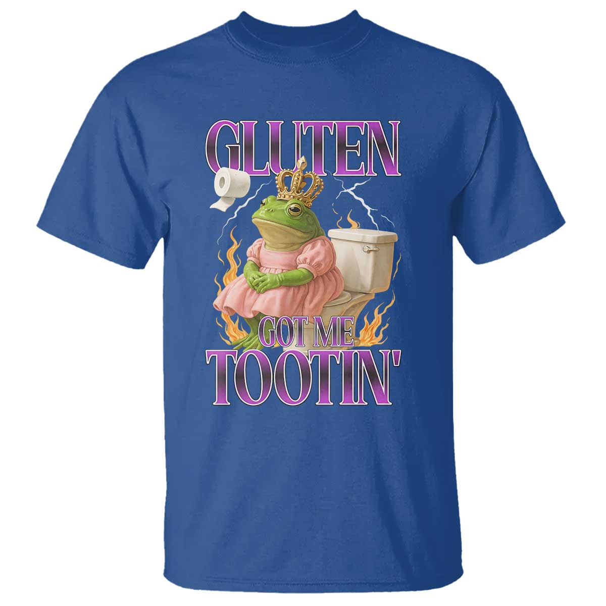 Funny Gluten Free Frog Princess Toilet Meme T Shirt Gluten Got Me Tootin
