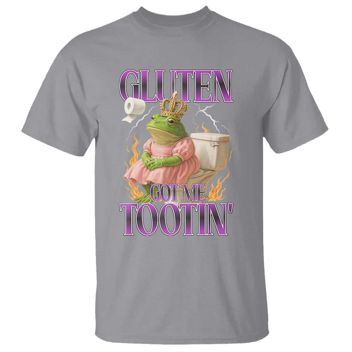Funny Gluten Free Frog Princess Toilet Meme T Shirt Gluten Got Me Tootin